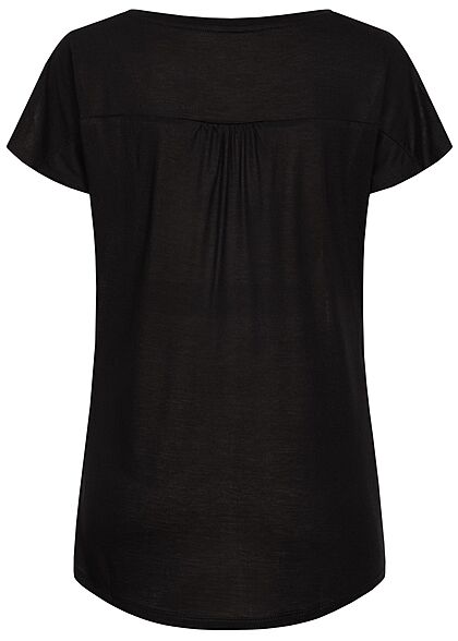 Zabaione Dames Shirt Bloemen Print unicolor zwart