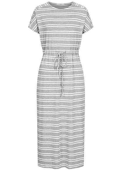 Hailys Dames Maxi Jurk Strepen marl lichtgrijs - Art.-Nr.: 21062863