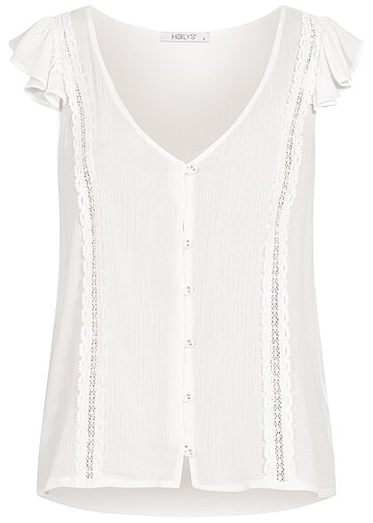 Hailys Dames V-Neck Blouse Shirt off wit