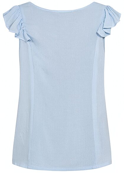 Hailys Dames V-Neck Blouse Shirt lichtblauw