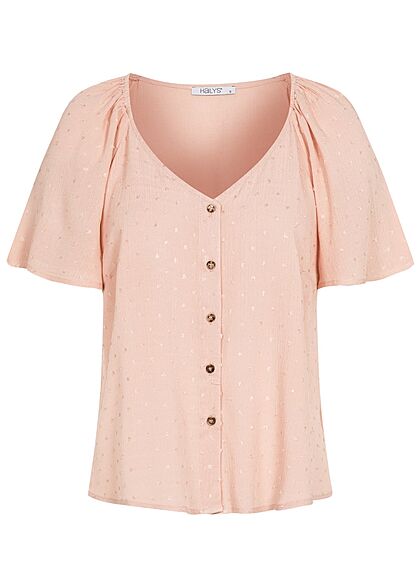Hailys Dames V-Neck Blouse Shirt roze