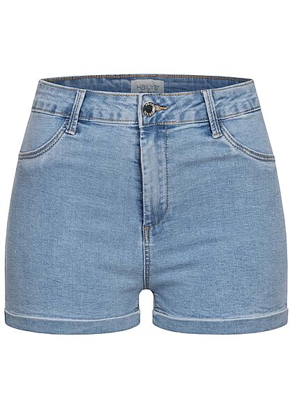 Hailys Damen High-Waist Push-Up Jeans Shorts 4-Pockets hell blau