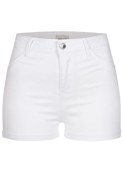Hailys Dames High-Waist Push-Up Jeans Shorts wit - Art.-Nr.: 21062945