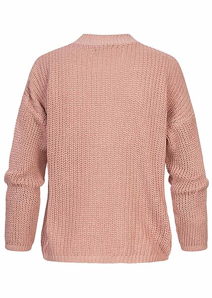 Hailys Damen V-Neck Cardigan Strickjacke Knopfleiste blush rosa