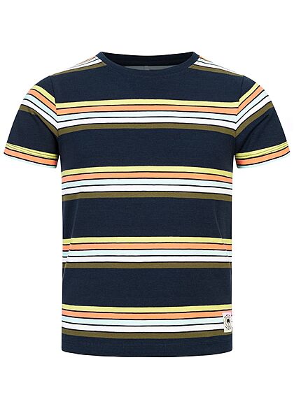 Name It Kids Jungen T-Shirt Multicolor Streifen Muster dark sapphire dunkel blau mc - Art.-Nr.: 21062964