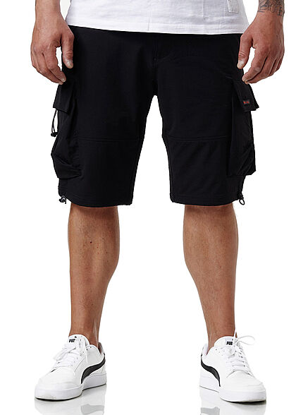 Sublevel Herren Cargo Bermuda Shorts 2-Pockets schwarz