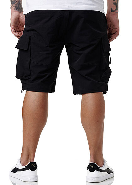 Sublevel Herren Cargo Bermuda Shorts 2-Pockets schwarz
