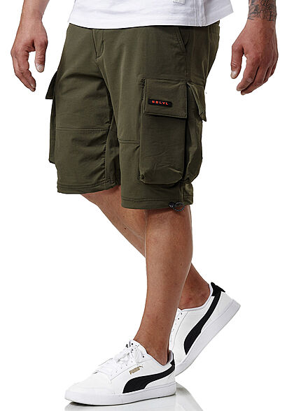 Sublevel Herren Cargo Bermuda Shorts 2-Pockets khaki grün