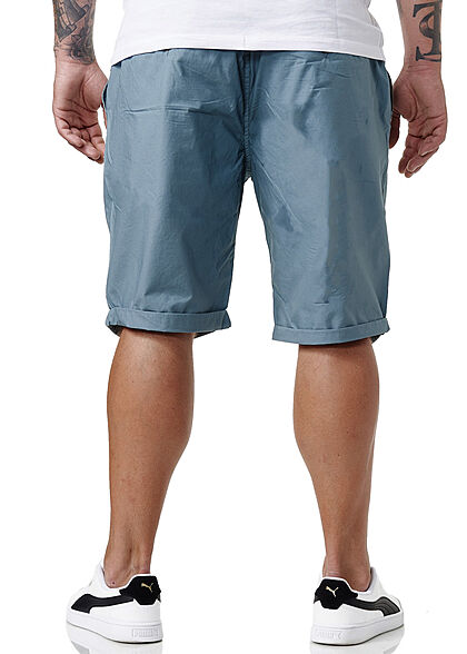 Sublevel Herren Chino Bermuda Shorts Bindegürtel 4-Pockets tempest blau