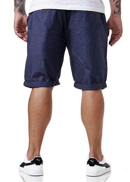 Sublevel Herren Chino Bermuda Shorts Bindegürtel 4-Pockets navy blau
