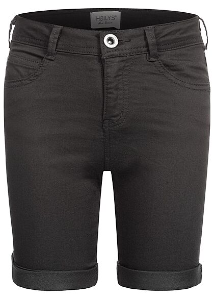 Hailys Kids Mädchen Bermuda Jeans Shorts 5-Pockets schwarz denim