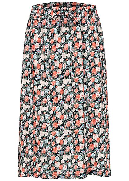 Hailys Kids Mdchen Viskose Midi Rock Bindedetail Rosen Muster multicolor - Art.-Nr.: 21063051