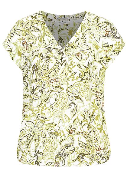 Tom Tailor Dames V-Neck Blouse Paisley Print groen - Art.-Nr.: 21063060