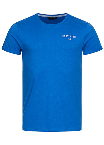 Sublevel Herren T-Shirt Easy Mind Print bright royal blau
