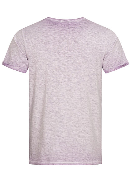 Eight2Nine Herren T-Shirt Mini Logo Print tender lila