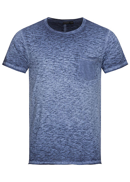 Eight2Nine Herren T-Shirt Brusttasche navy dunkel blau