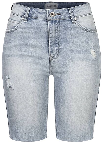 Hailys Dames Bermuda Jeans Shorts lichtblauw denim