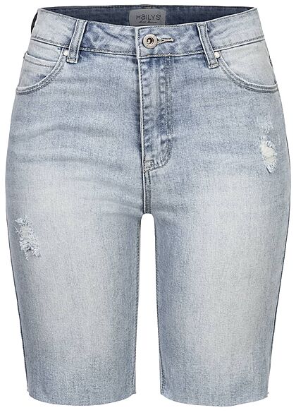 Hailys Dames Bermuda Jeans Shorts lichtblauw denim