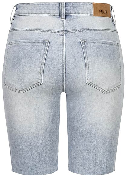 Hailys Dames Bermuda Jeans Shorts lichtblauw denim