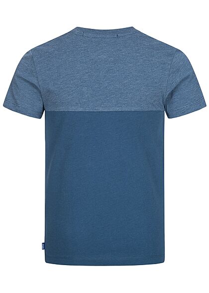 Jack and Jones Junior T-Shirt Brusttasche Tropical Print ensign blau