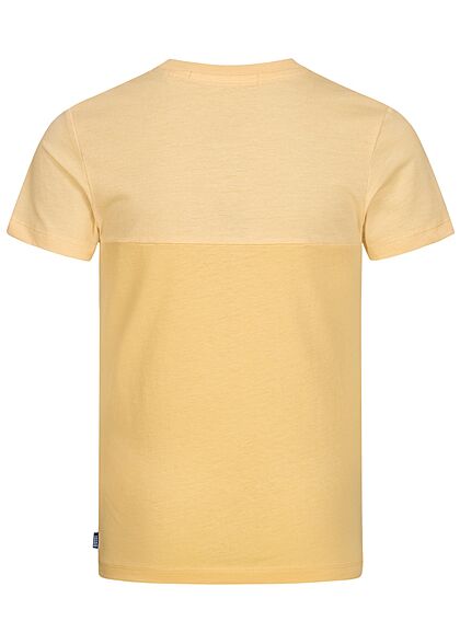 Jack and Jones Junior T-Shirt Brusttasche Tropical Print sahara sun gelb