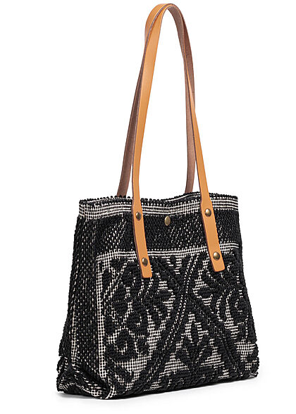 Styleboom Fashion Damen Struktur Handtasche ca. 24x35cm schwarz - Art.-Nr.: 21063121