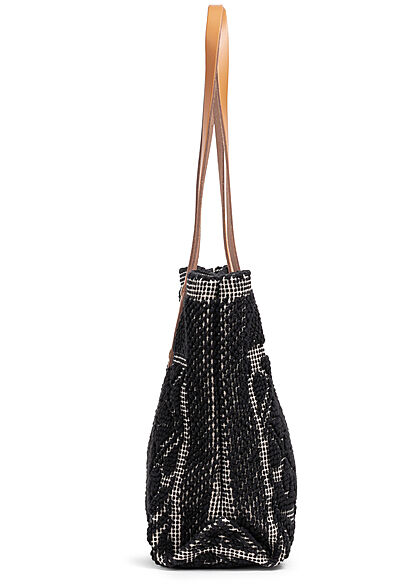 Styleboom Fashion Damen Struktur Handtasche ca. 24x35cm schwarz