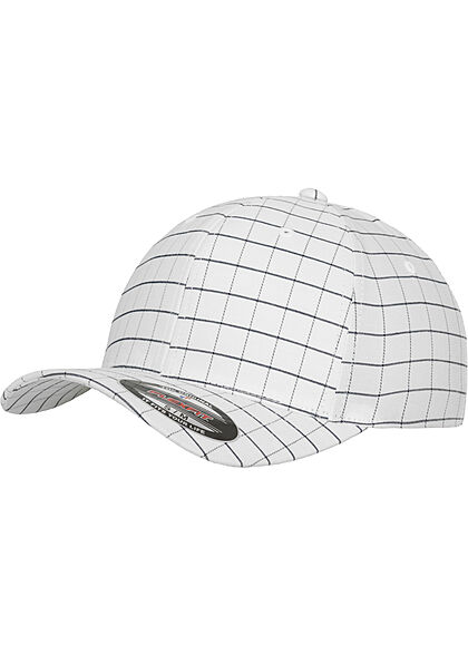 Flexfit Square Check Cap ruit patroon wit donker navy blauw