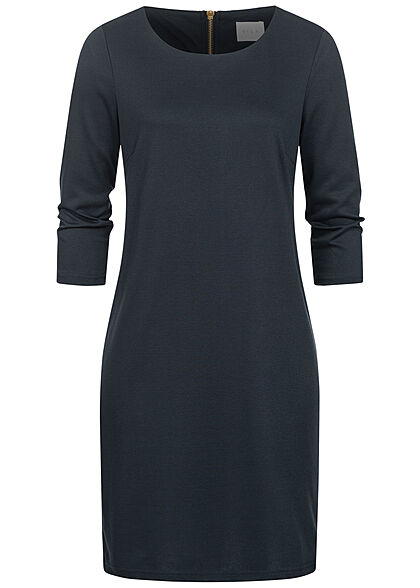 VILA Dames NOOS Jurk met 3/4 mouwen en rits aan de achterkant total eclipse marineblauw - Art.-Nr.: 21063157