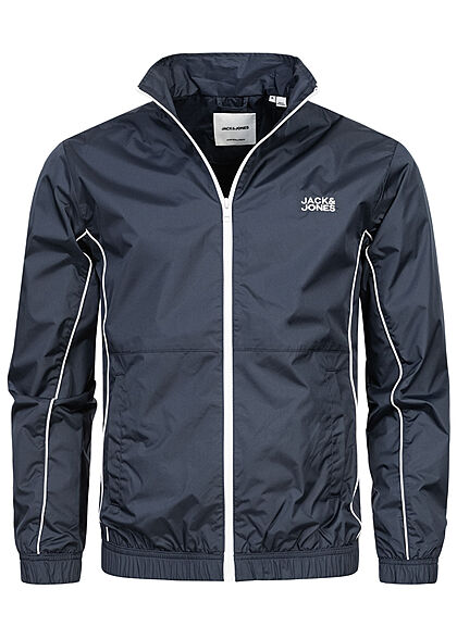 Jack and Jones Herren leichte Jacke 2-Pockets Kontrast Streifen navy blazer blau