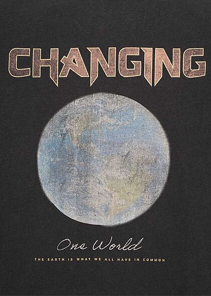 ONLY Damen T-Shirt Changing World Print schwarz