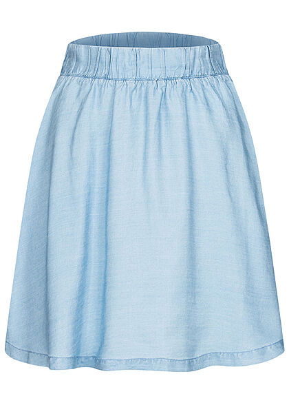 Tom Tailor Dames V-Neck Mini Skater Rok stone bright lichtblauw denim