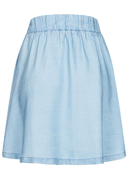 Tom Tailor Dames V-Neck Mini Skater Rok stone bright lichtblauw denim