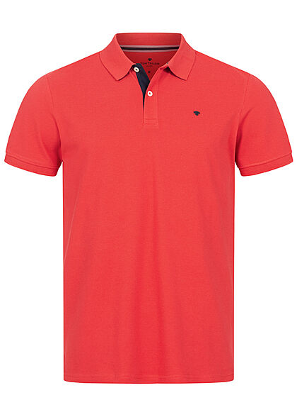 Tom Tailor Herren Polo T-Shirt Logo Stickerei powerful rot - Art.-Nr.: 21063248