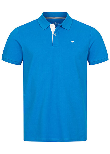 Tom Tailor Herren Polo T-Shirt Logo Stickerei bright ibiza blau - Art.-Nr.: 21063249