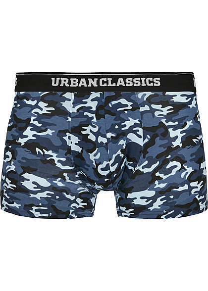 Urban Classics Herren 3-er Pack Boxer Shorts blau camo & orange & schwarz