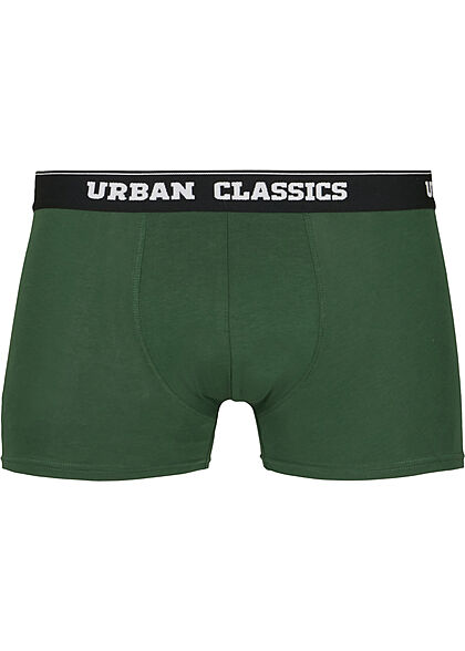 Urban Classics Herren 3-er Pack Boxer Shorts dunkel grün & Paisley & schwarz