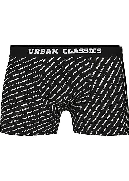Urban Classics Herren 3er Pack Boxer Shorts mit Logo Print schwarz charcoal grau