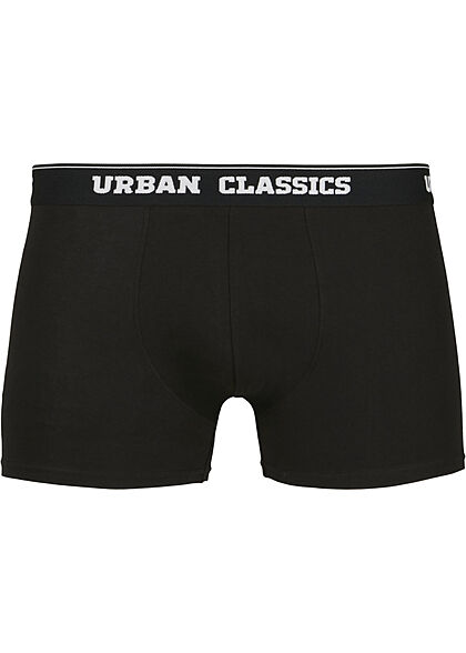Urban Classics Herren 3er Pack Boxer Shorts mit Logo Print schwarz charcoal grau