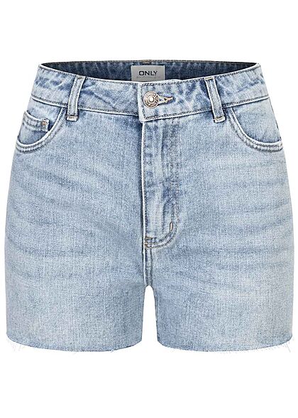 ONLY Dames High-Waist Denim Shorts medium blauw denim
