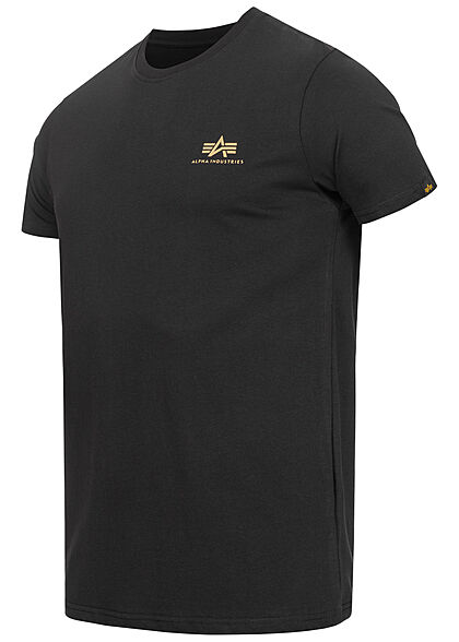 Alpha Industries Herren T-Shirt mit Logo Back Print Camouflage Design schwarz