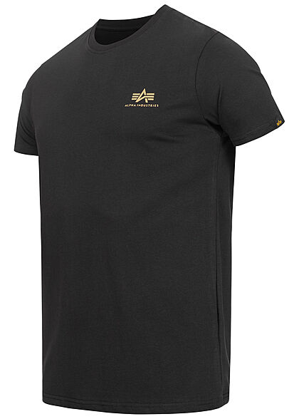 Alpha Industries Herren T-Shirt mit Logo Back Print Camouflage Design schwarz