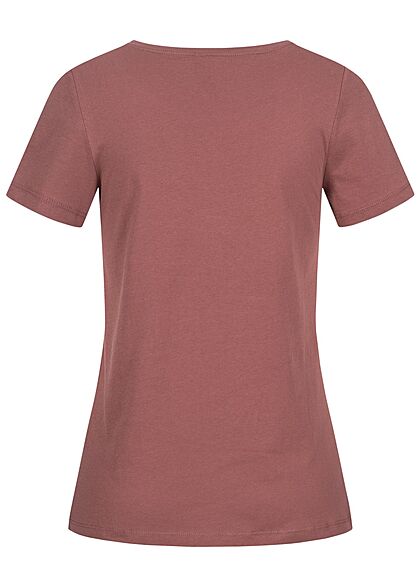 ONLY Dames T-Shirt Wild Heart Print roze bruin