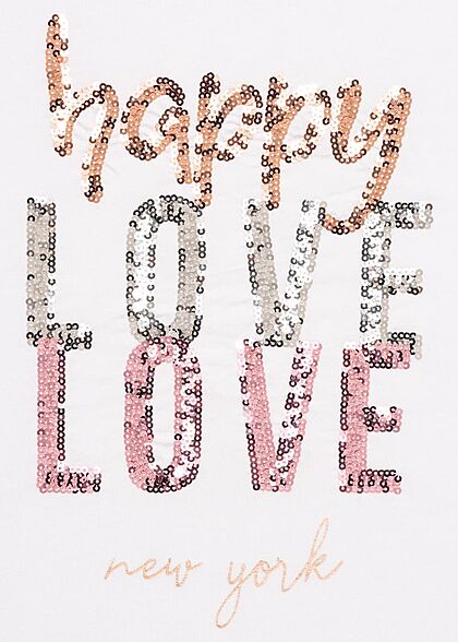 Seventyseven Lifestyle Dames Casual T-Shirt Happy Love wit