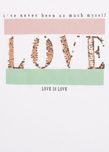 Seventyseven Lifestyle Dames Casual T-Shirt Love is Love wit