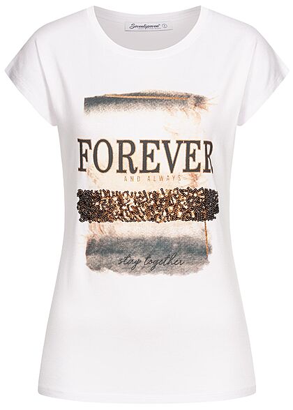 Seventyseven Lifestyle Dames T-Shirt Forever Print wit