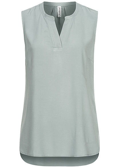 Seventyseven Lifestyle Dames Viscose V-Neck Blouse Top lichtblauw