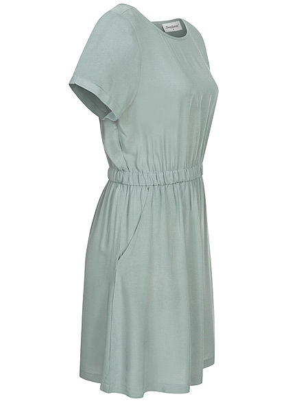 Seventyseven Lifestyle Dames Viscose Mini Jurk 2-Pockets licht blauw