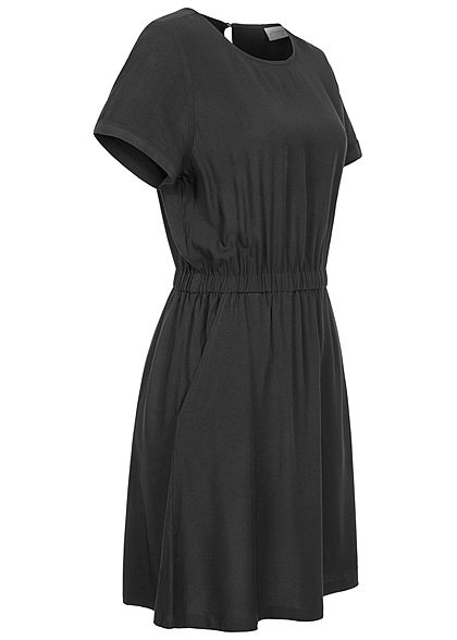 Seventyseven Lifestyle Dames Mini Jurk 2-Pockets zwart