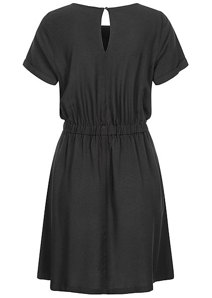 Seventyseven Lifestyle Dames Mini Jurk 2-Pockets zwart